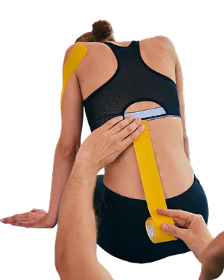 Athlete training with dumbbell