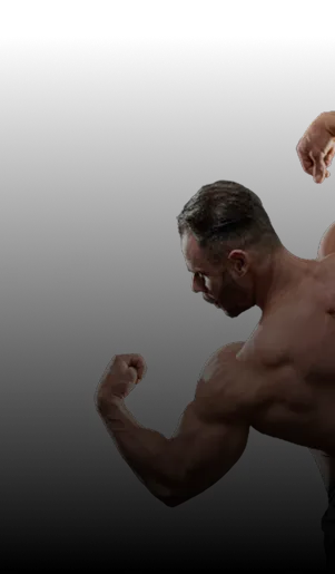 Muscular athlete showing fitness results